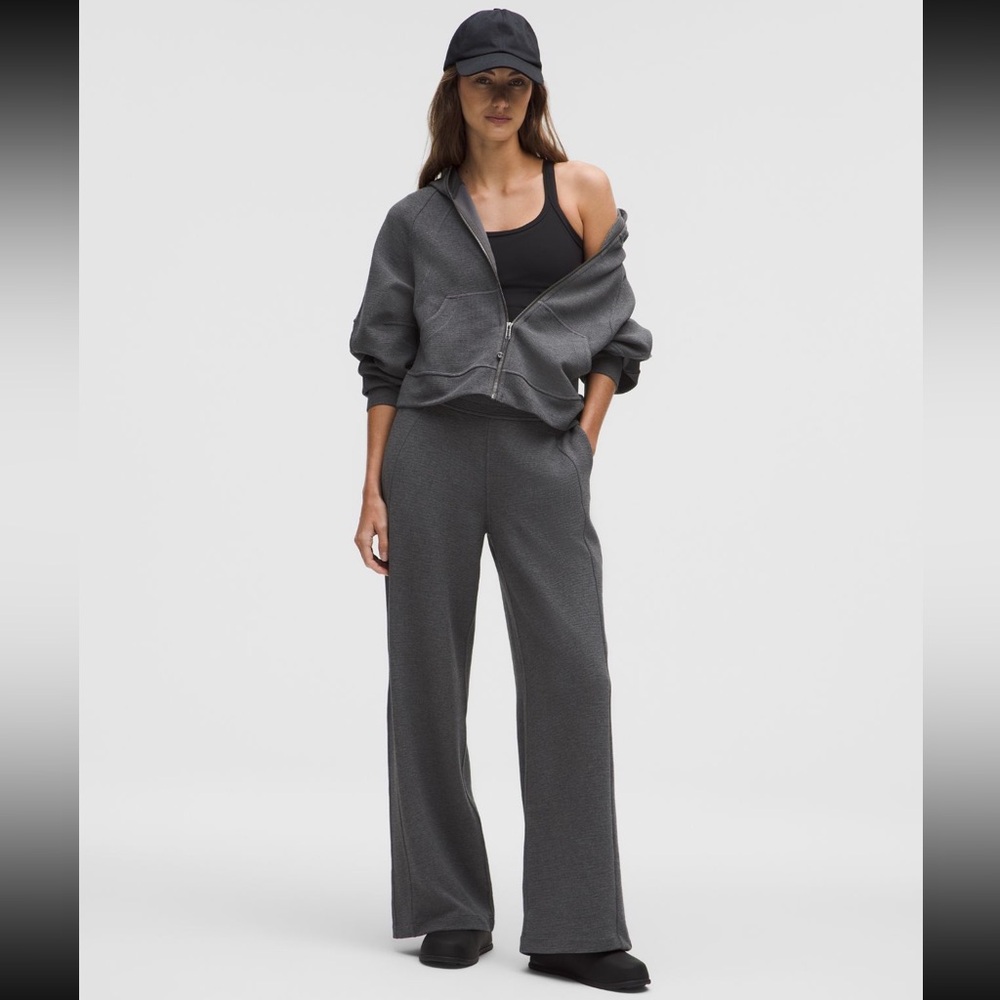 NWT Lululemon Scuba Mid Rise Wide-Leg Waffle Pant- Sz Large